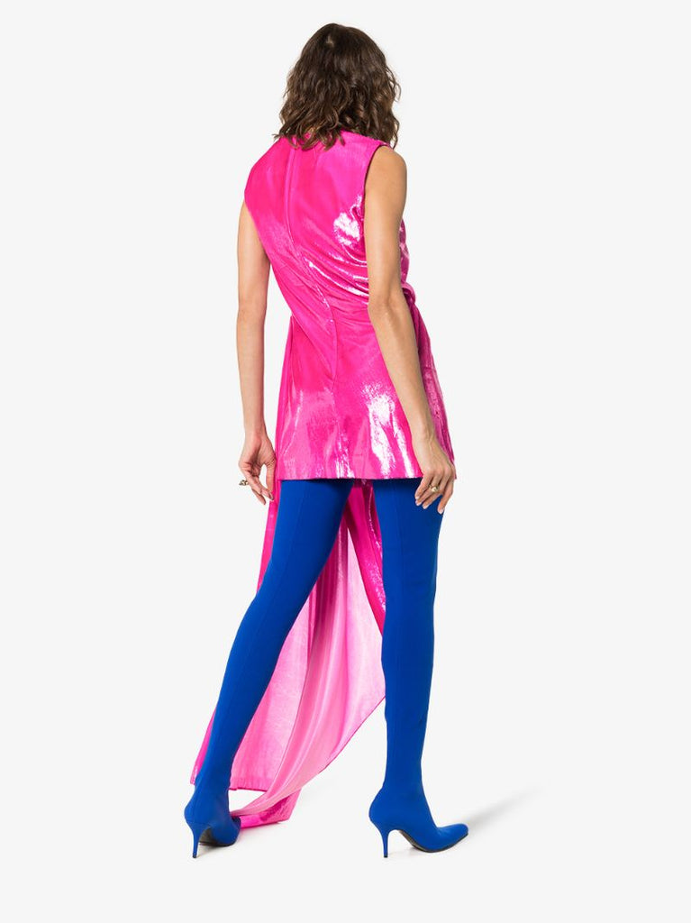 Dropped Waist Hi-sheen Mini Dress