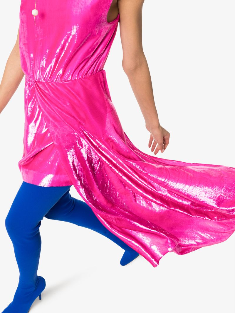 Dropped Waist Hi-sheen Mini Dress
