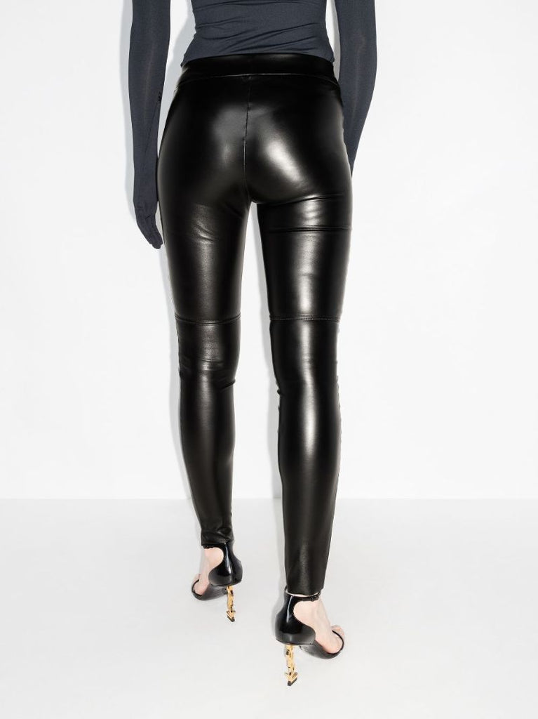 Black Estella Faux-leather Leggings