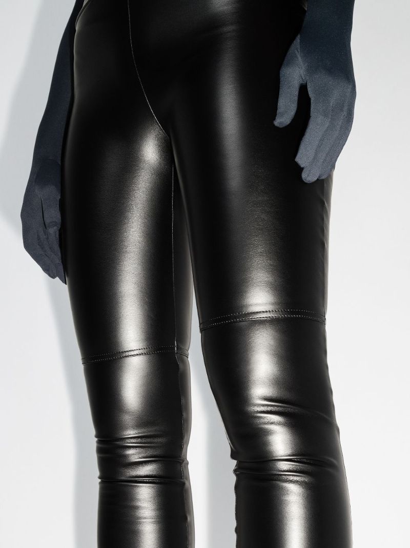 Black Estella Faux-leather Leggings