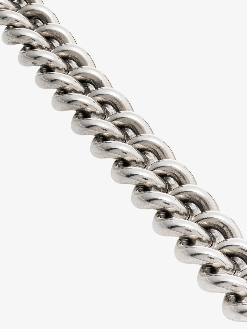 Sterling Silver and 14k Yellow Gold Mega Curb Chain 6 Inch Bracelet