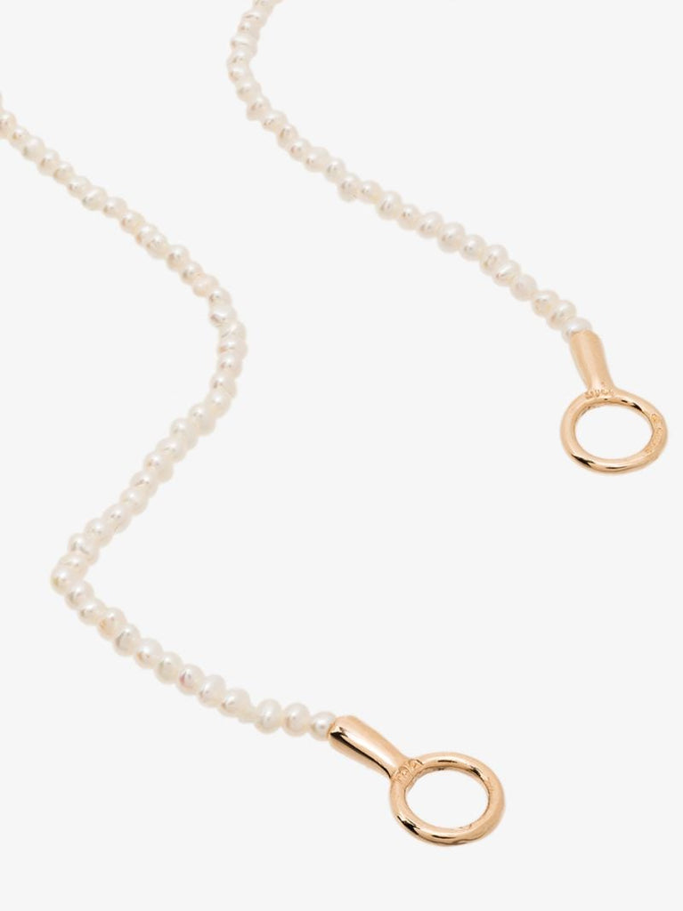 14k Yellow Gold Akoya Pearl Strand 16 Inch Necklace