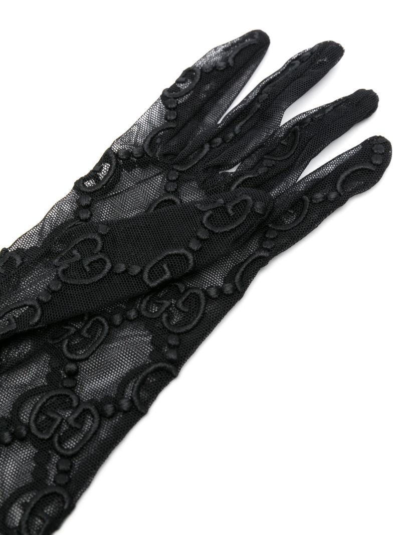 Black Gg MacramÃ_x0083_Â© Lace Gloves