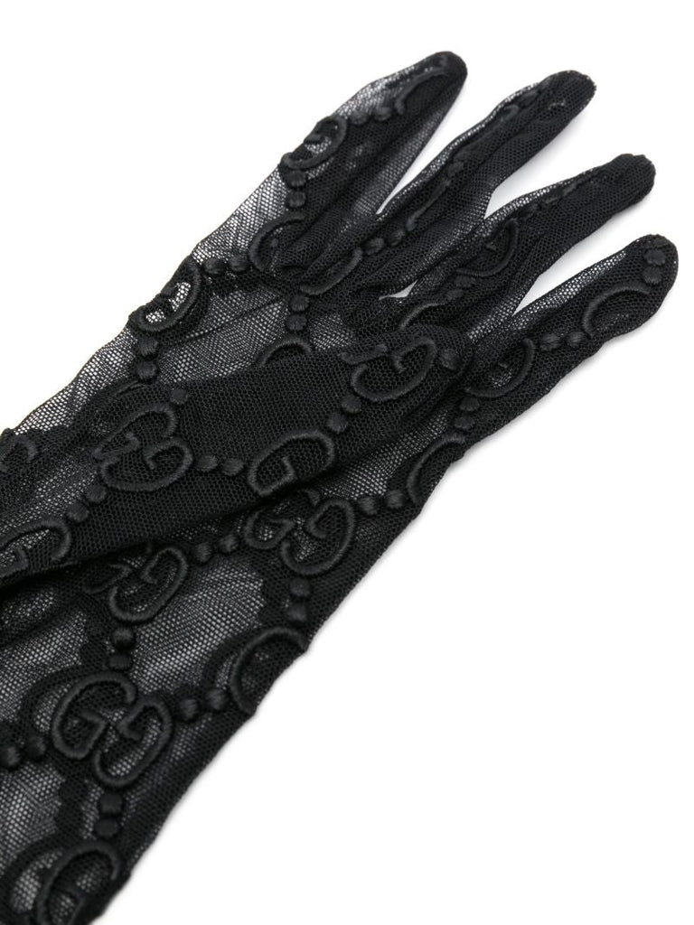 Black Gg MacramÃ_x0083_Â© Lace Gloves