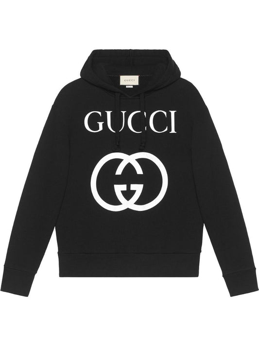 Black Logo Print Hoodie