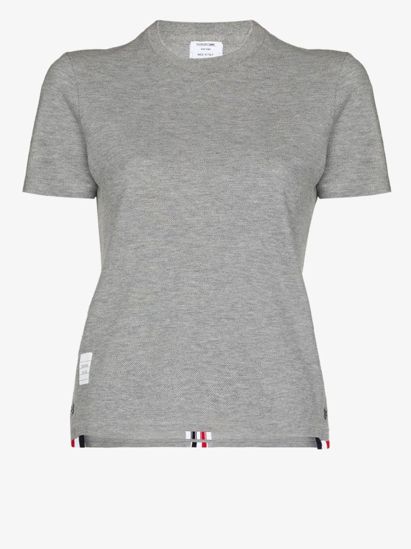 Tricolour Stripe Cotton PiquÃ_x0083_Â© T-shirt