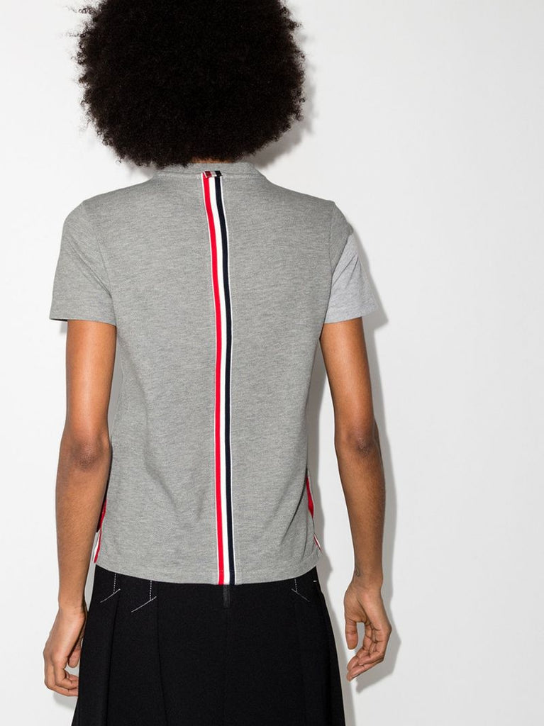Tricolour Stripe Cotton PiquÃ_x0083_Â© T-shirt
