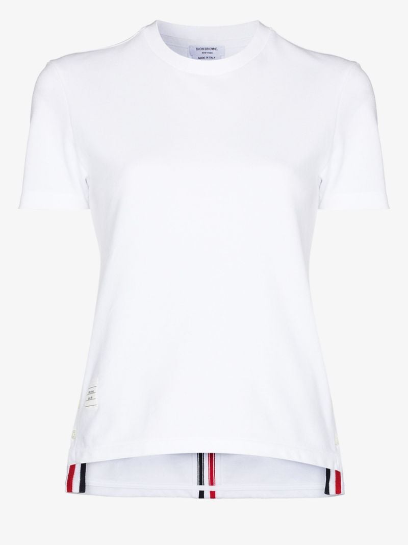 Tricolour Stripe Cotton PiquÃ_x0083_Â© T-shirt
