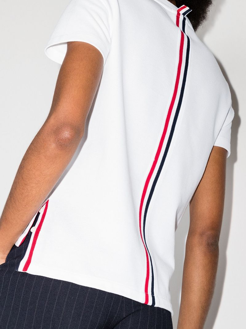 Tricolour Stripe Cotton PiquÃ_x0083_Â© T-shirt
