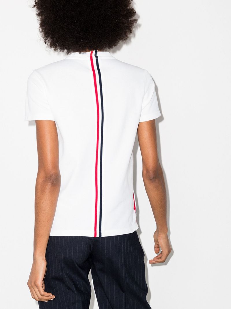 Tricolour Stripe Cotton PiquÃ_x0083_Â© T-shirt