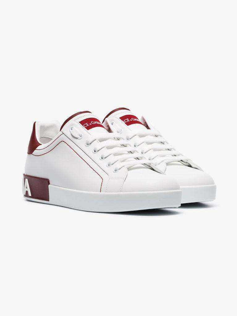 White and Red Portofino Sneakers