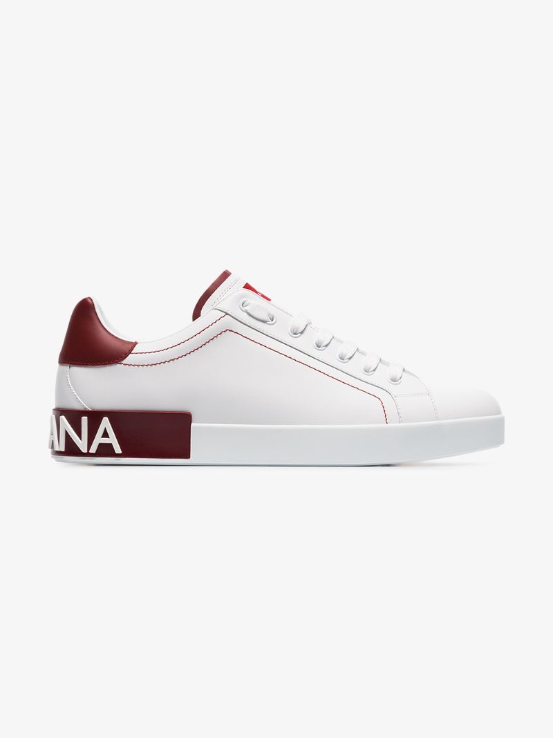 White and Red Portofino Sneakers