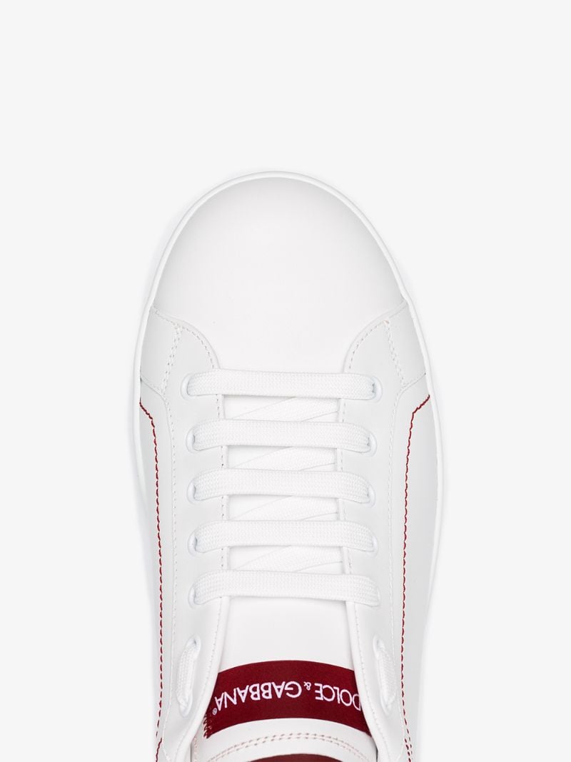 White and Red Portofino Sneakers