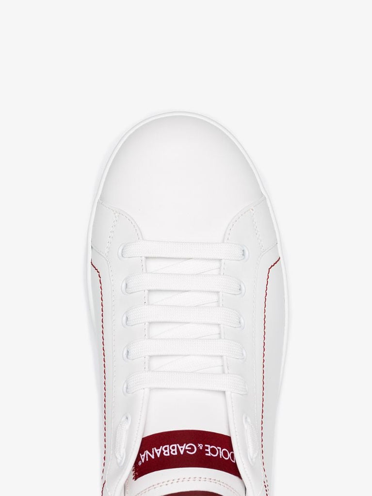 White and Red Portofino Sneakers