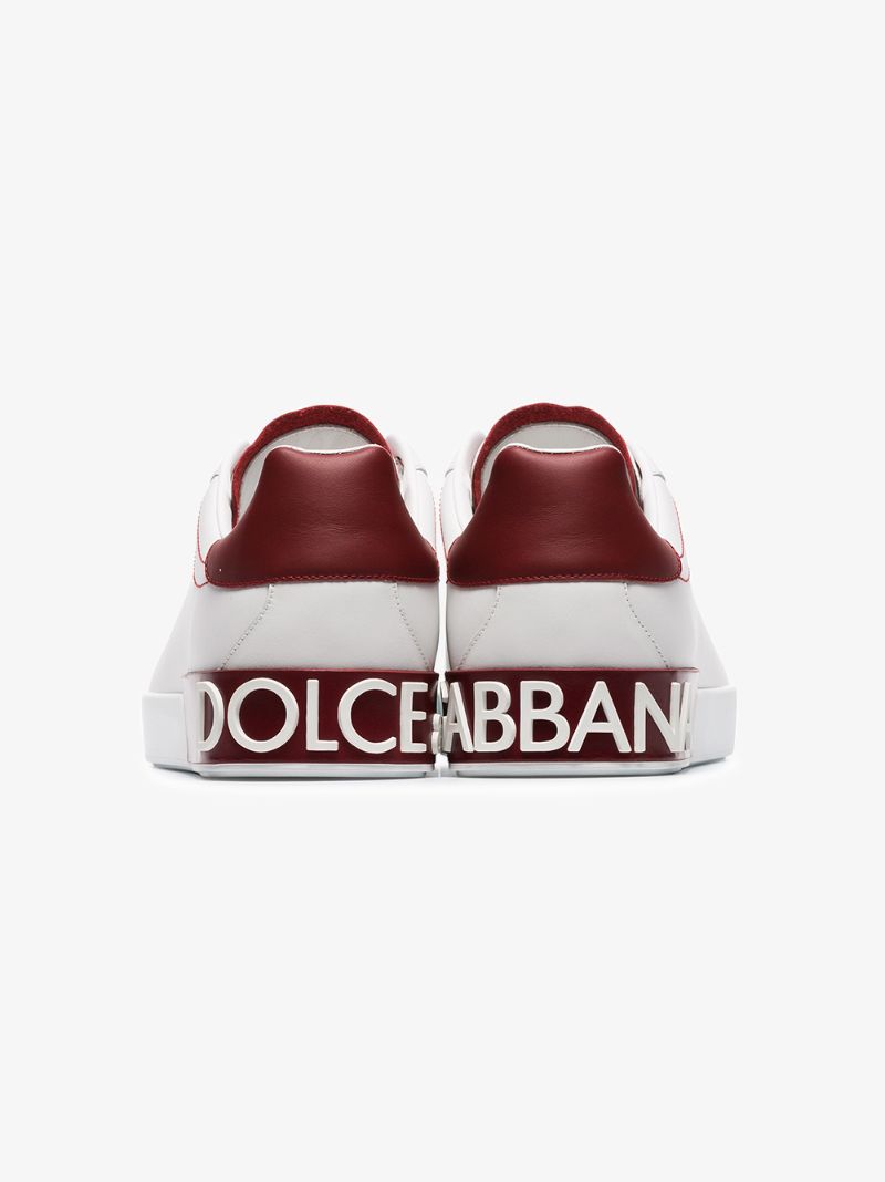 White and Red Portofino Sneakers