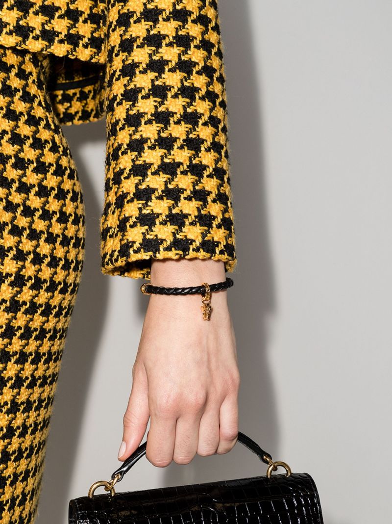 Black Medusa Leather Bracelet