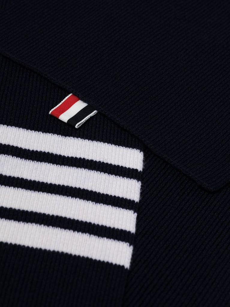 Navy Milano Stitch Merino Wool Scarf