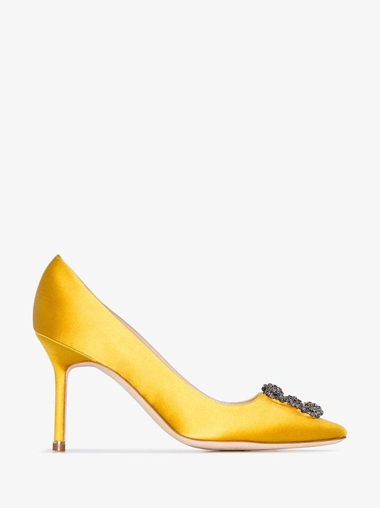 Yellow Hangisi 90 Satin Pumps