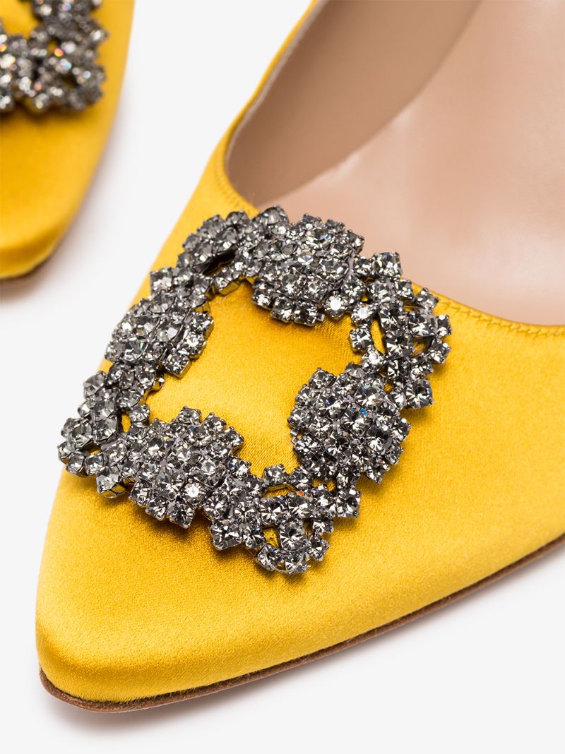 Yellow Hangisi 90 Satin Pumps