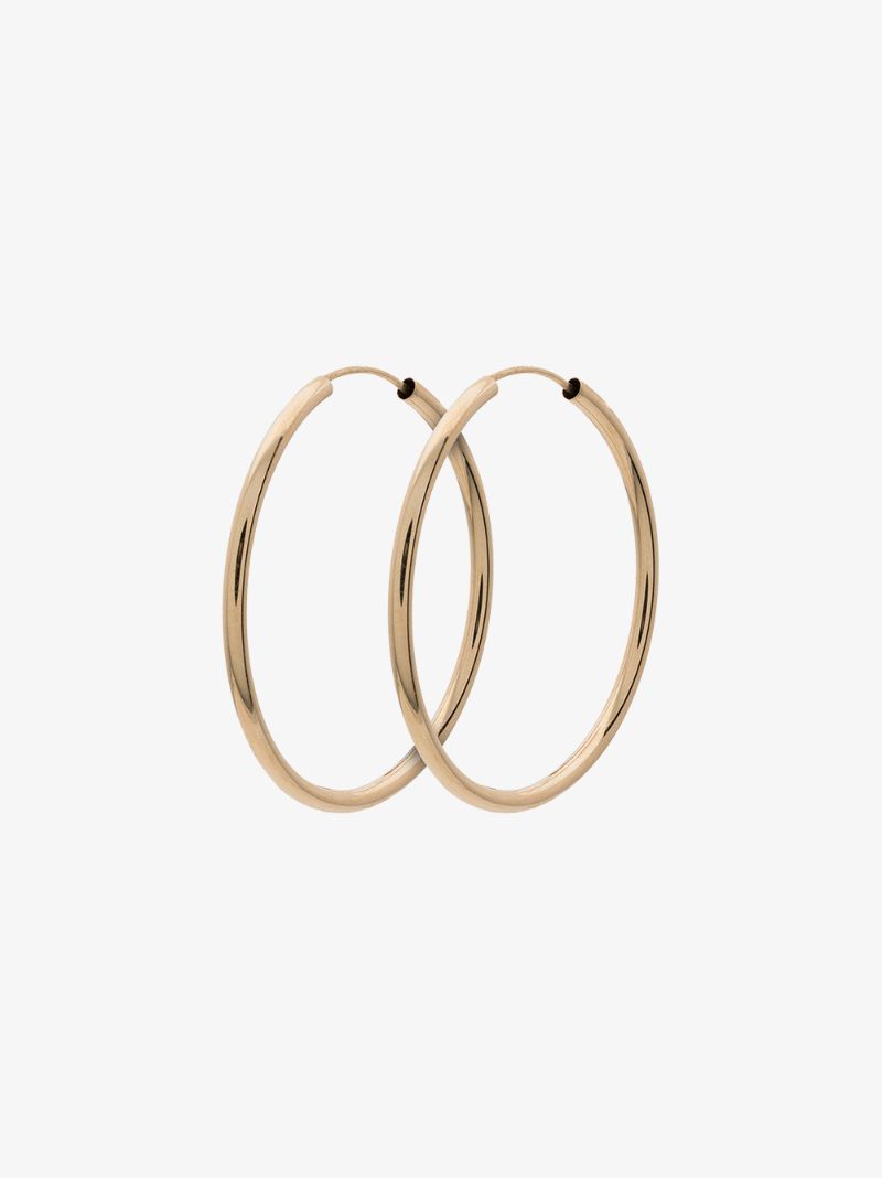 14k Yellow Gold Medium Hoop Earrings