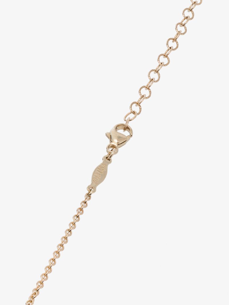 14k Yellow Gold Eye Diamond Sapphire Necklace