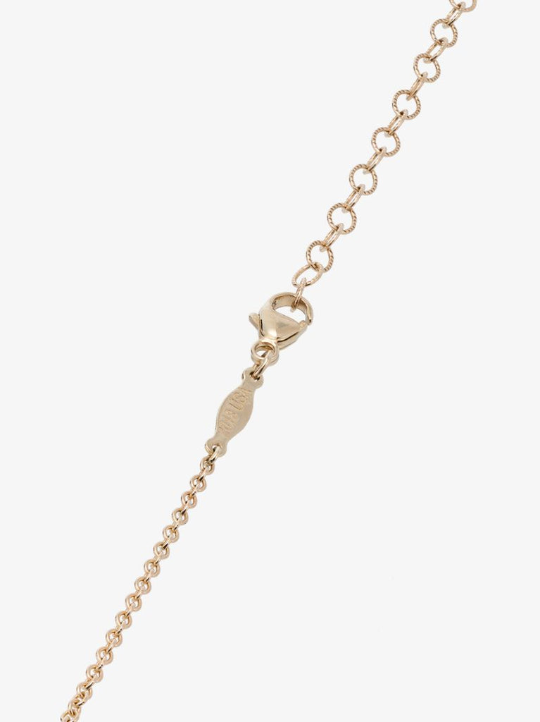 14k Yellow Gold Eye Diamond Sapphire Necklace