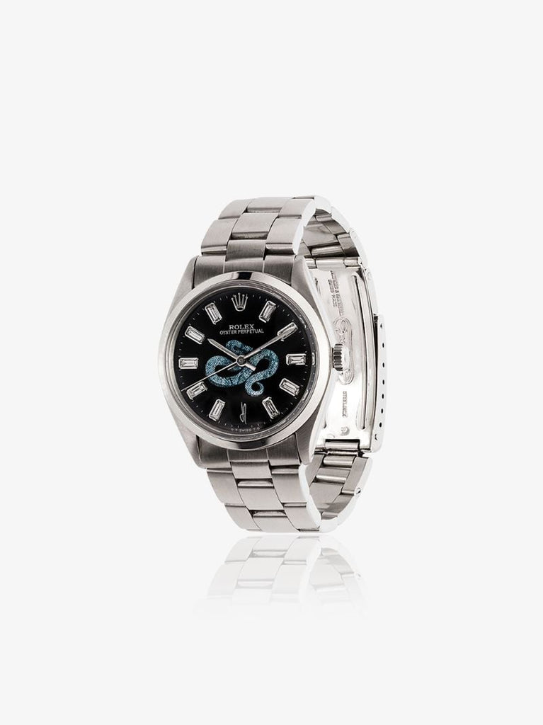 Reworked Vintage Stainless Steel Rolex Oyster Perpetual Watch