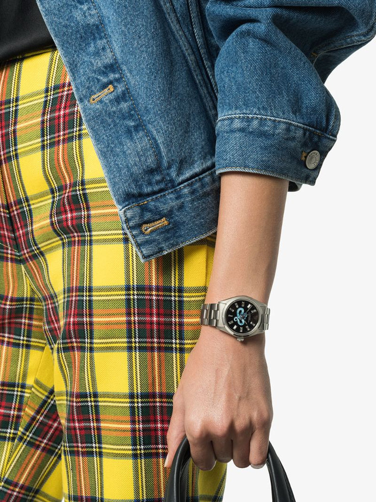 Reworked Vintage Stainless Steel Rolex Oyster Perpetual Watch