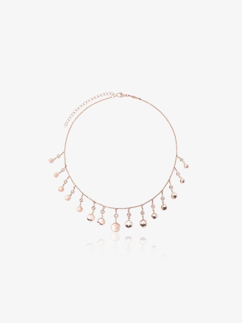 14k Rose Gold Shaker Diamond Necklace