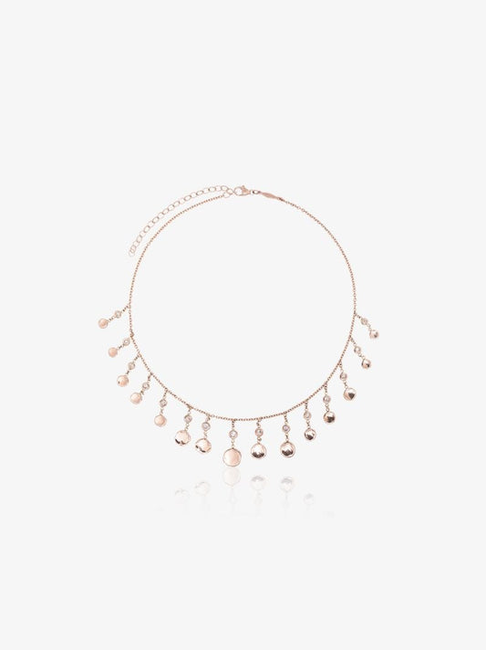 14k Rose Gold Shaker Diamond Necklace