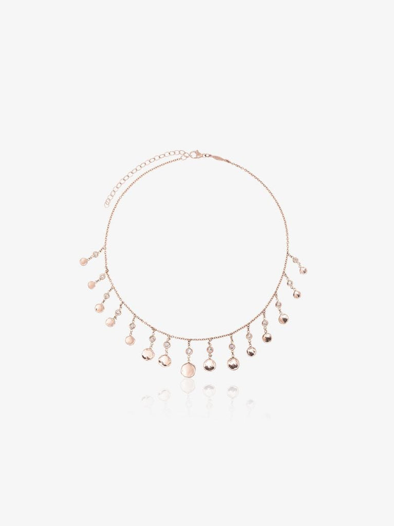 14k Rose Gold Shaker Diamond Necklace