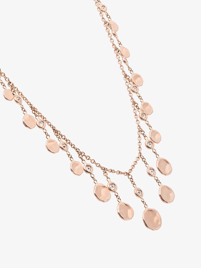 14k Rose Gold Shaker Diamond Necklace
