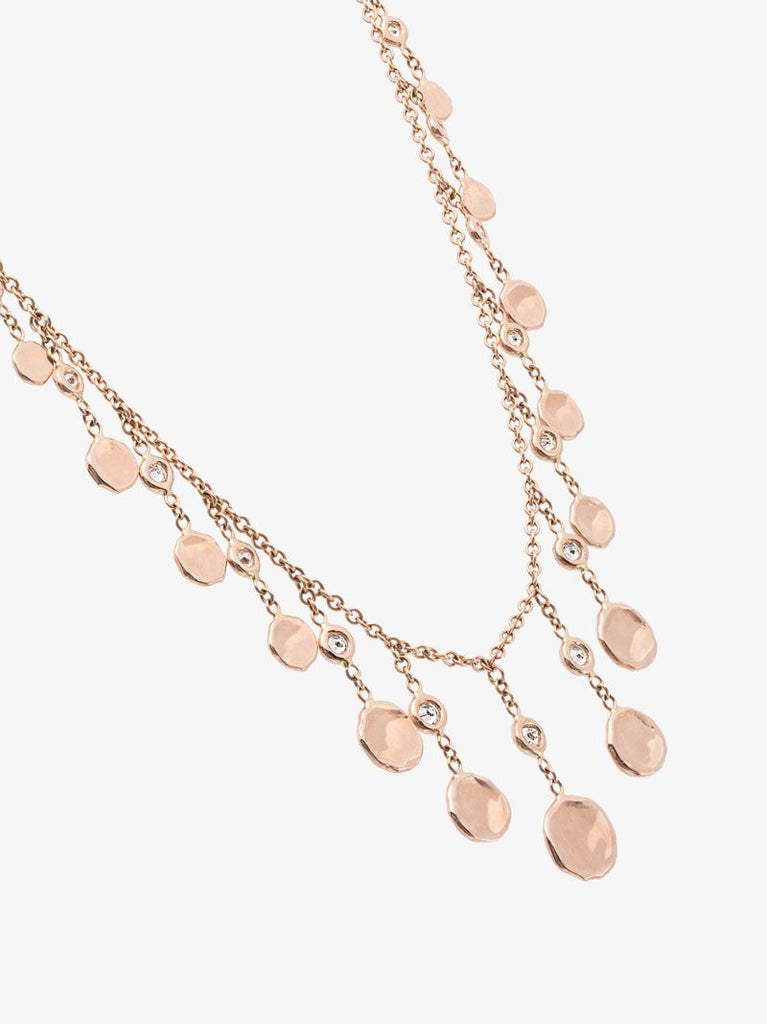 14k Rose Gold Shaker Diamond Necklace