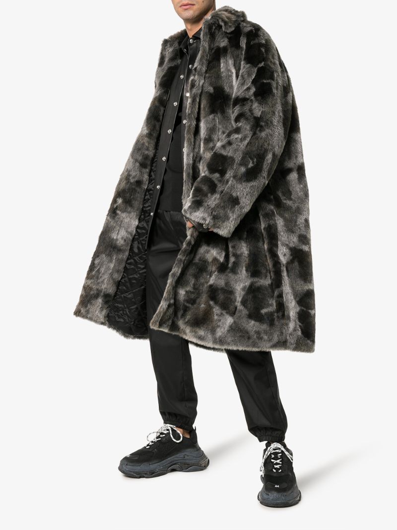 Grey Faux Fur Coat