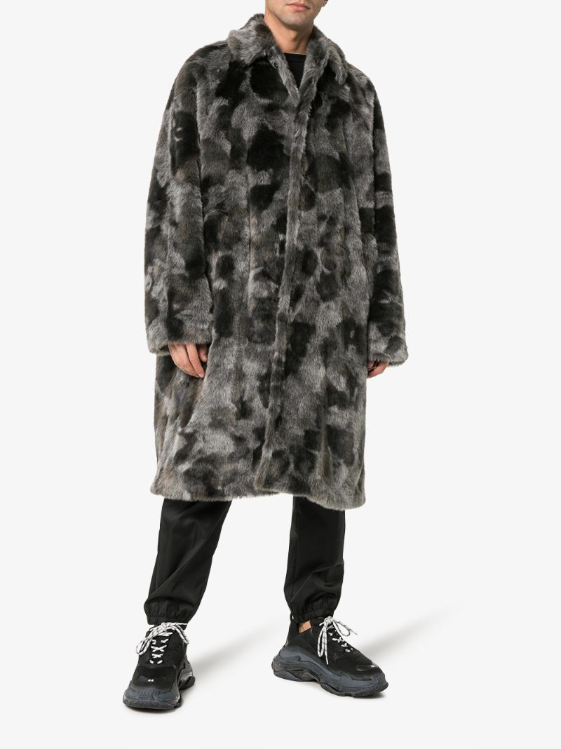 Grey Faux Fur Coat