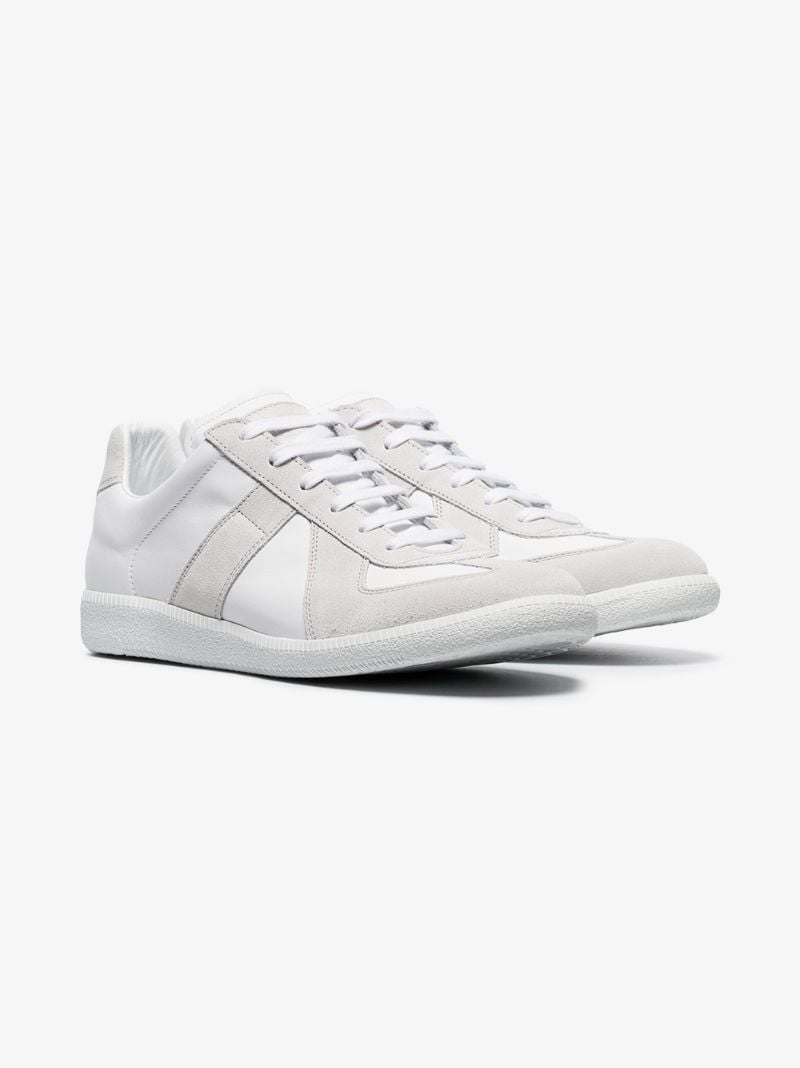 White Replica Leather Sneakers