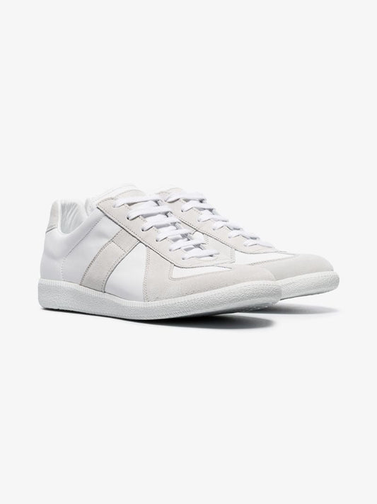 White Replica Leather Sneakers