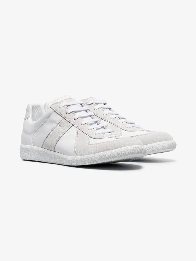 White Replica Leather Sneakers