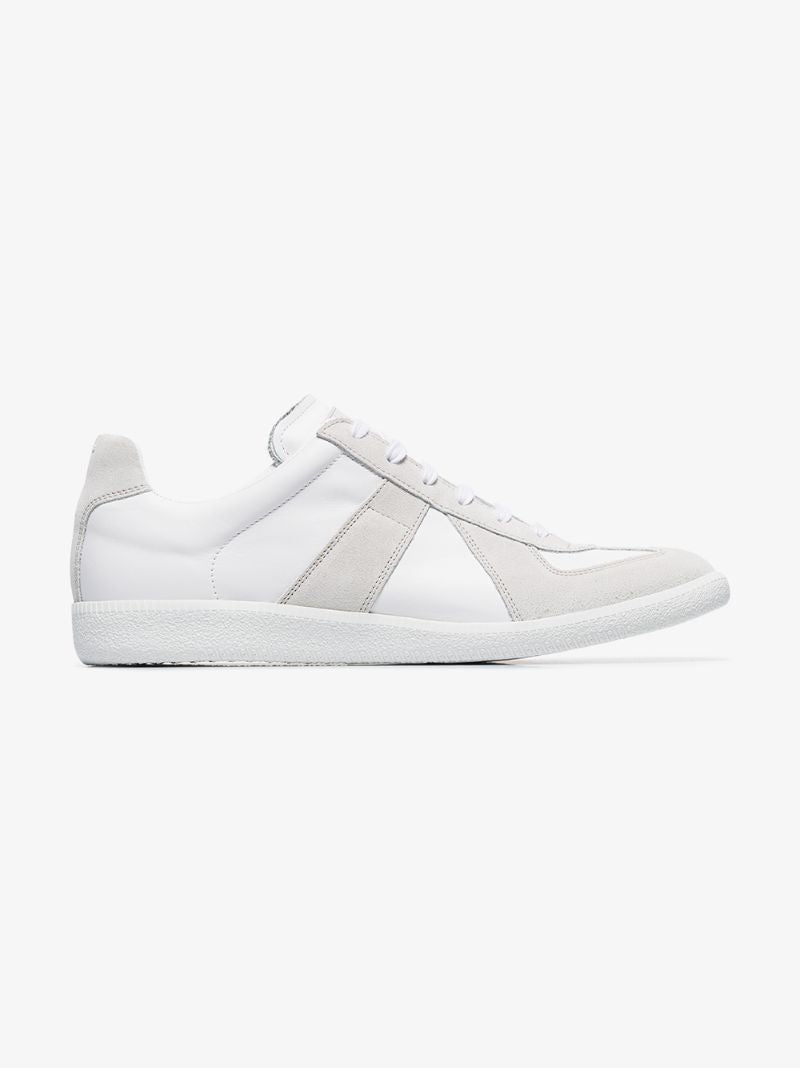 White Replica Leather Sneakers