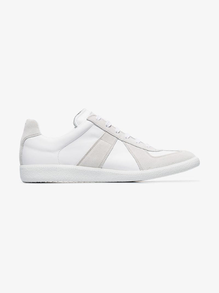 White Replica Leather Sneakers