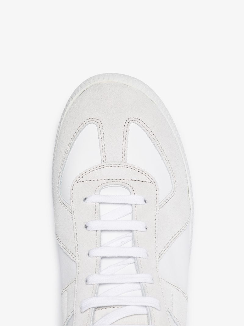White Replica Leather Sneakers