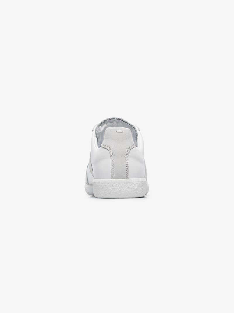 White Replica Leather Sneakers