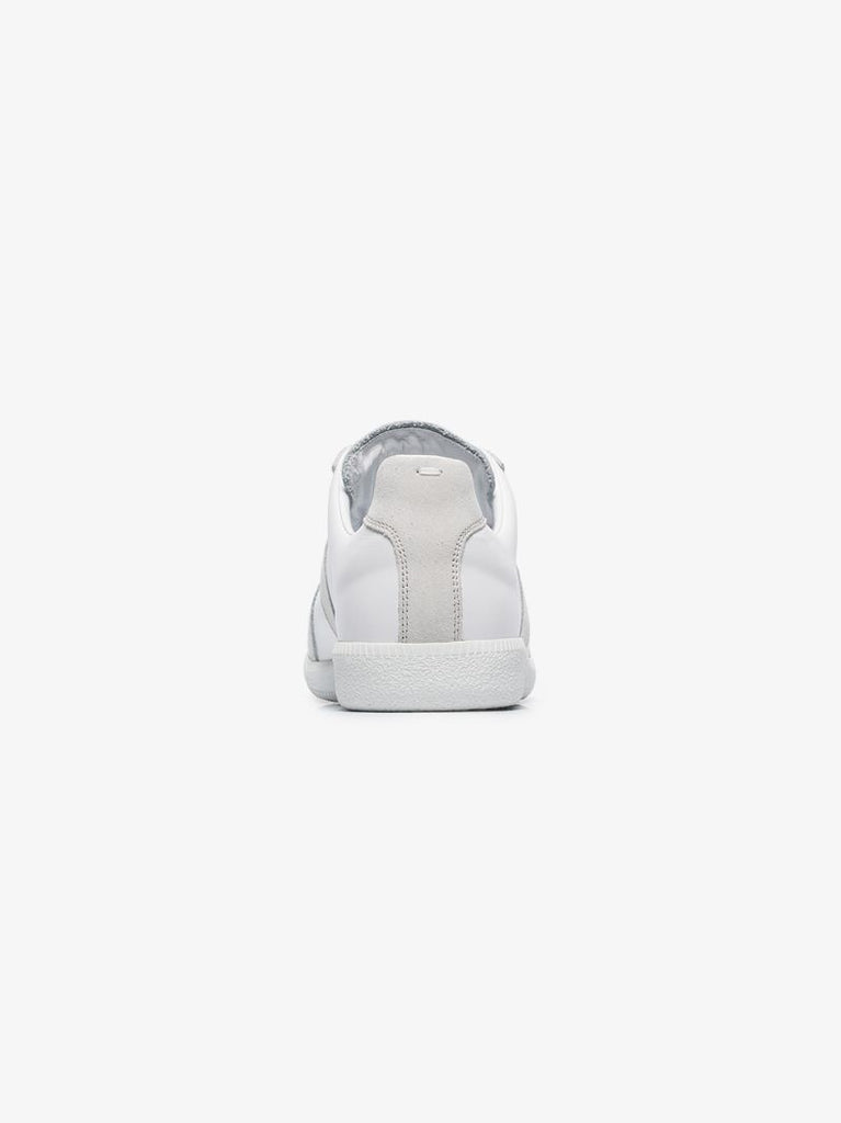 White Replica Leather Sneakers