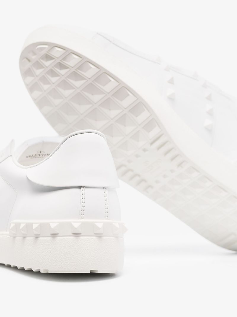White Garavani Rockstud Low Top Sneakers