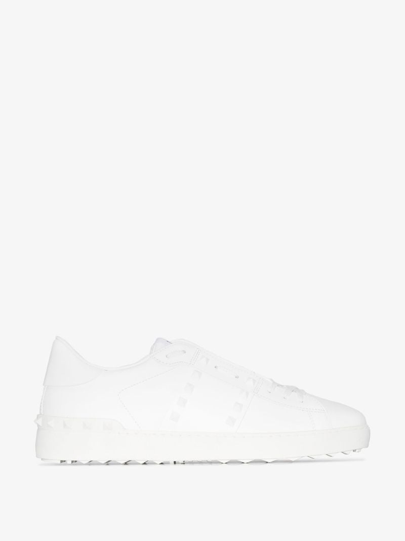 White Garavani Rockstud Low Top Sneakers