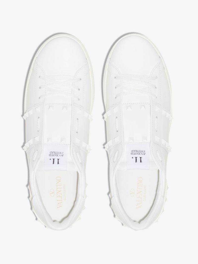 White Garavani Rockstud Low Top Sneakers