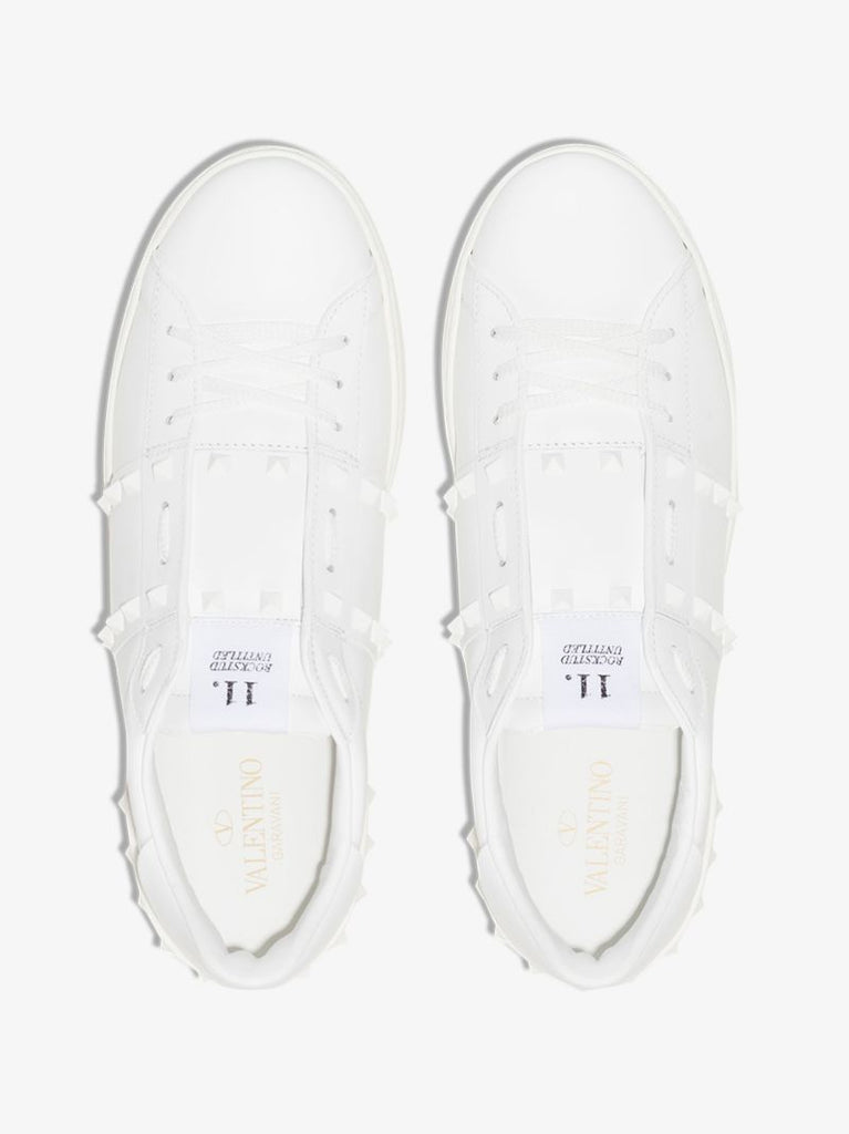 White Garavani Rockstud Low Top Sneakers