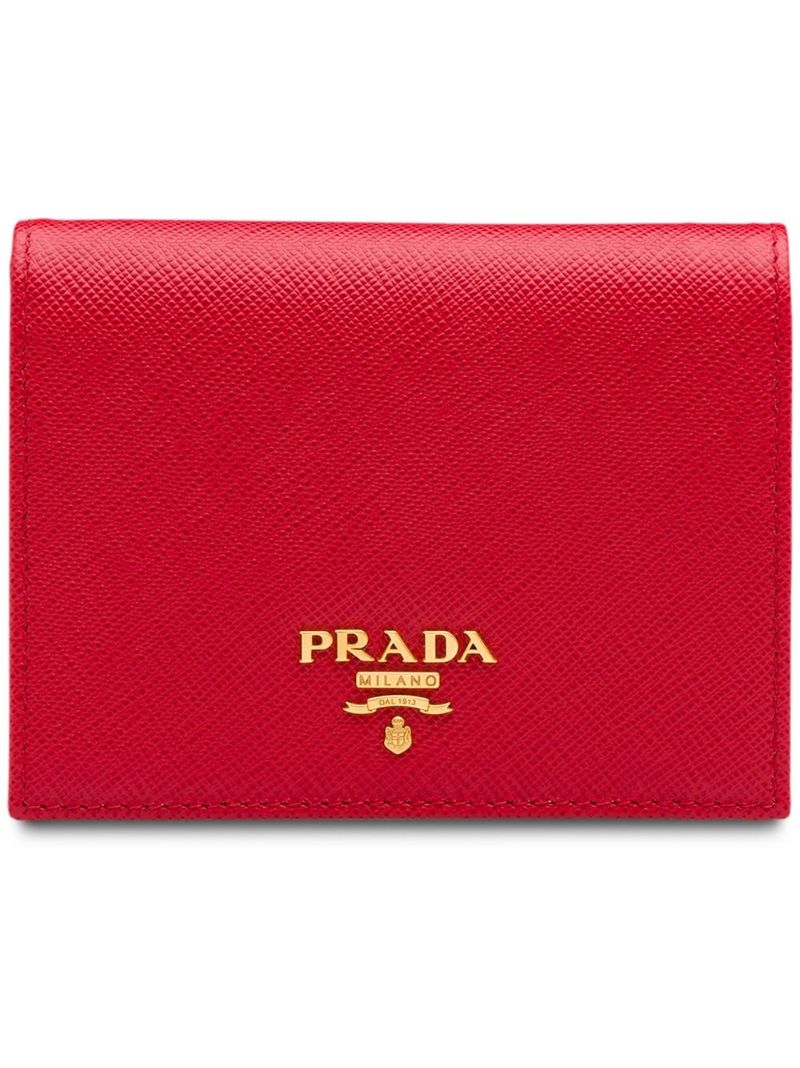 Red Small Saffiano Leather Wallet