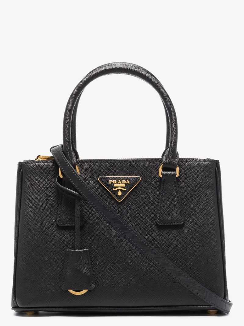 Black Galleria Mini Saffiano Leather Tote Bag