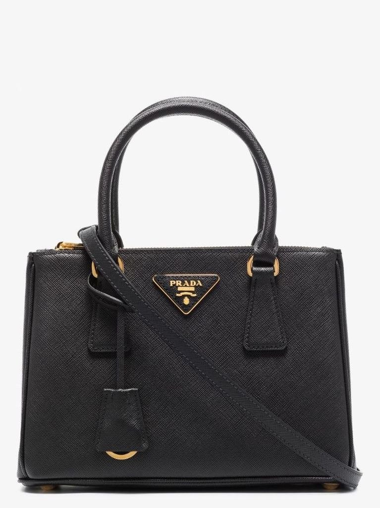 Black Galleria Mini Saffiano Leather Tote Bag
